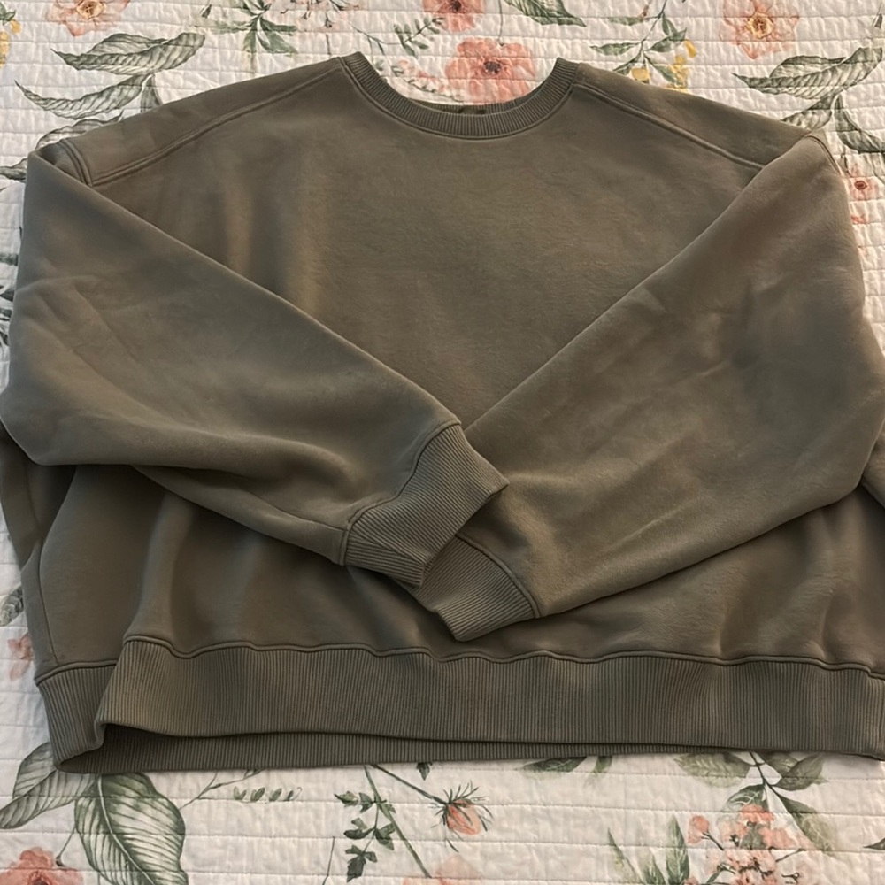 Nuuds Olive Sweatshirt Relaxed Fit Cotton Blend